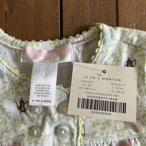 Janie and Jack very rare green fairytale romper - Picture 5 of 7